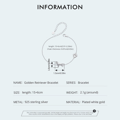 Golden Retriever Paw Charm Bracelet