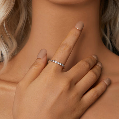 Shimmering Channel-Set Moissanite Ring