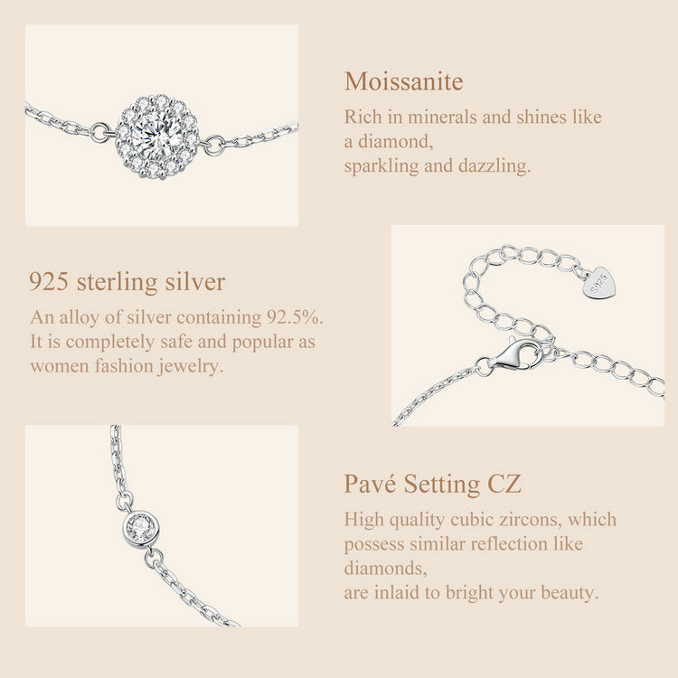 0.ct Minimalist Moissanite Bracelet