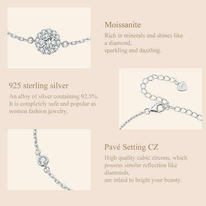 0.ct Minimalist Moissanite Bracelet
