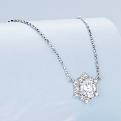 Delicate Snowflake Collarbone Chain Necklace