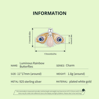 Luminous Rainbow Butterflies Charm