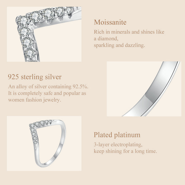 V-Shaped Moissanite Ring
