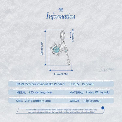 Starburst Snowflake Pendant Charm