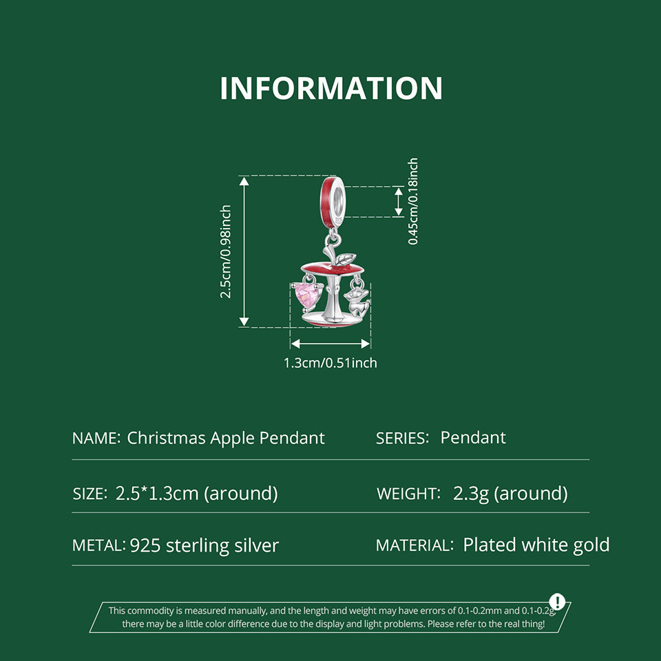 Christmas Apple Pendant Charm