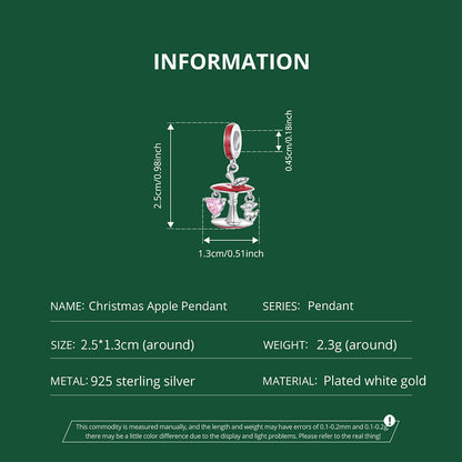 Christmas Apple Pendant Charm