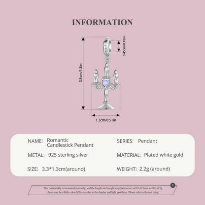 Romantic Candlestick Pendant Charm