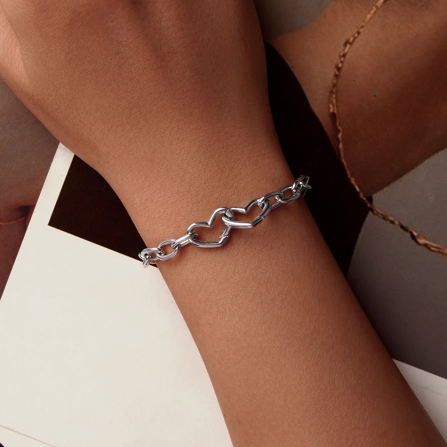 Interlocking Twin Hearts Bracelet
