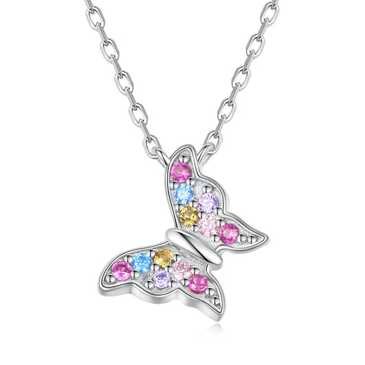 Multi-colored Butterfly Necklace