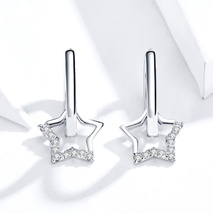 Pentagon Star Clip-On Earrings