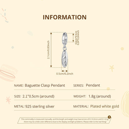 Baguette Clasp Pendant Charm