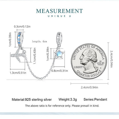 Plane & Star Safety Chain Charm
