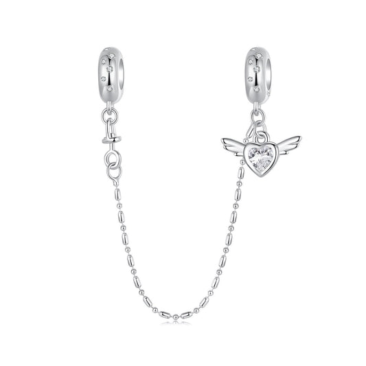 Heart Wing Safety Chain Charm
