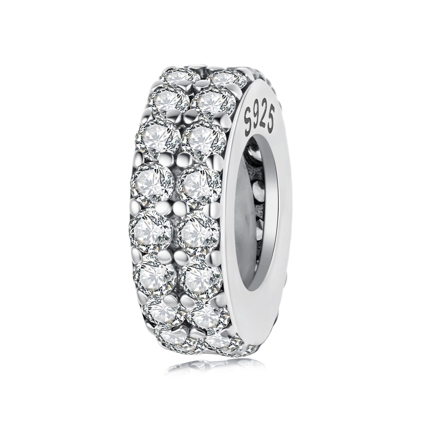 Double-Layer Sparkling Silicone Spacer Beads Charm