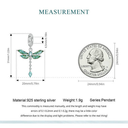 Green Dragonfly Pendant Charm