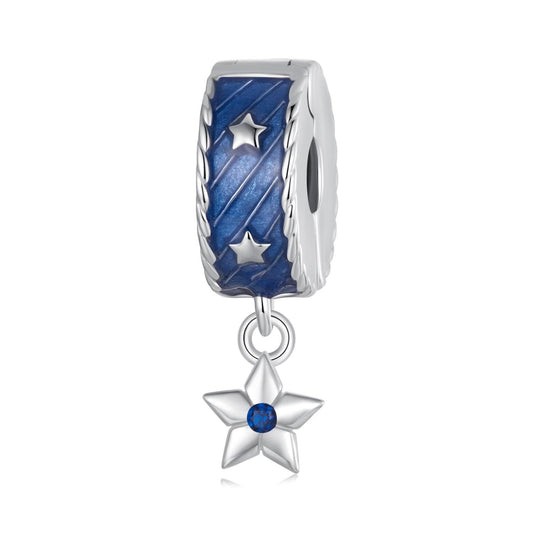 Denim Star Stopper Beads Charm