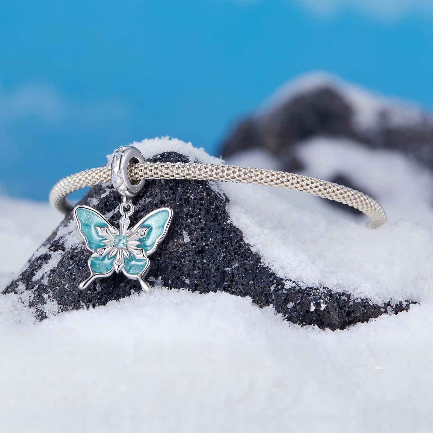 Snowflake Butterfly Pendant Charm