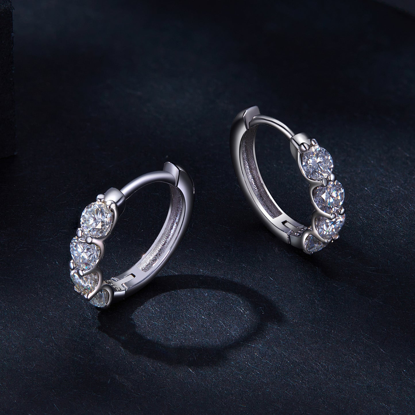 Moissanite Ear Climbers ，Moissanite Stud Earrings 925 Sterling Silver Lab-Created Diamond Alternative Jewelry for Women Men