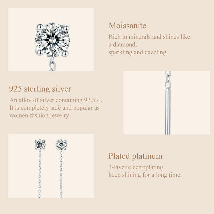 0.4ct Moissanite Threader Earrings