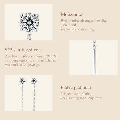 0.4ct Moissanite Threader Earrings