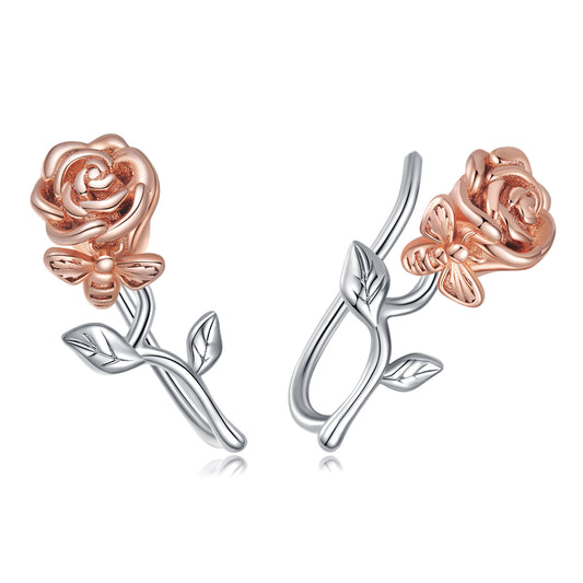 Rose Hoop Earrings