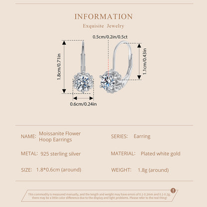 Floral Bud Moissanite Spring Earrings