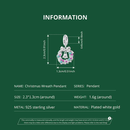 Christmas Wreath Pendant Charm