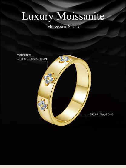 Lucky Clover Moissanite Ring