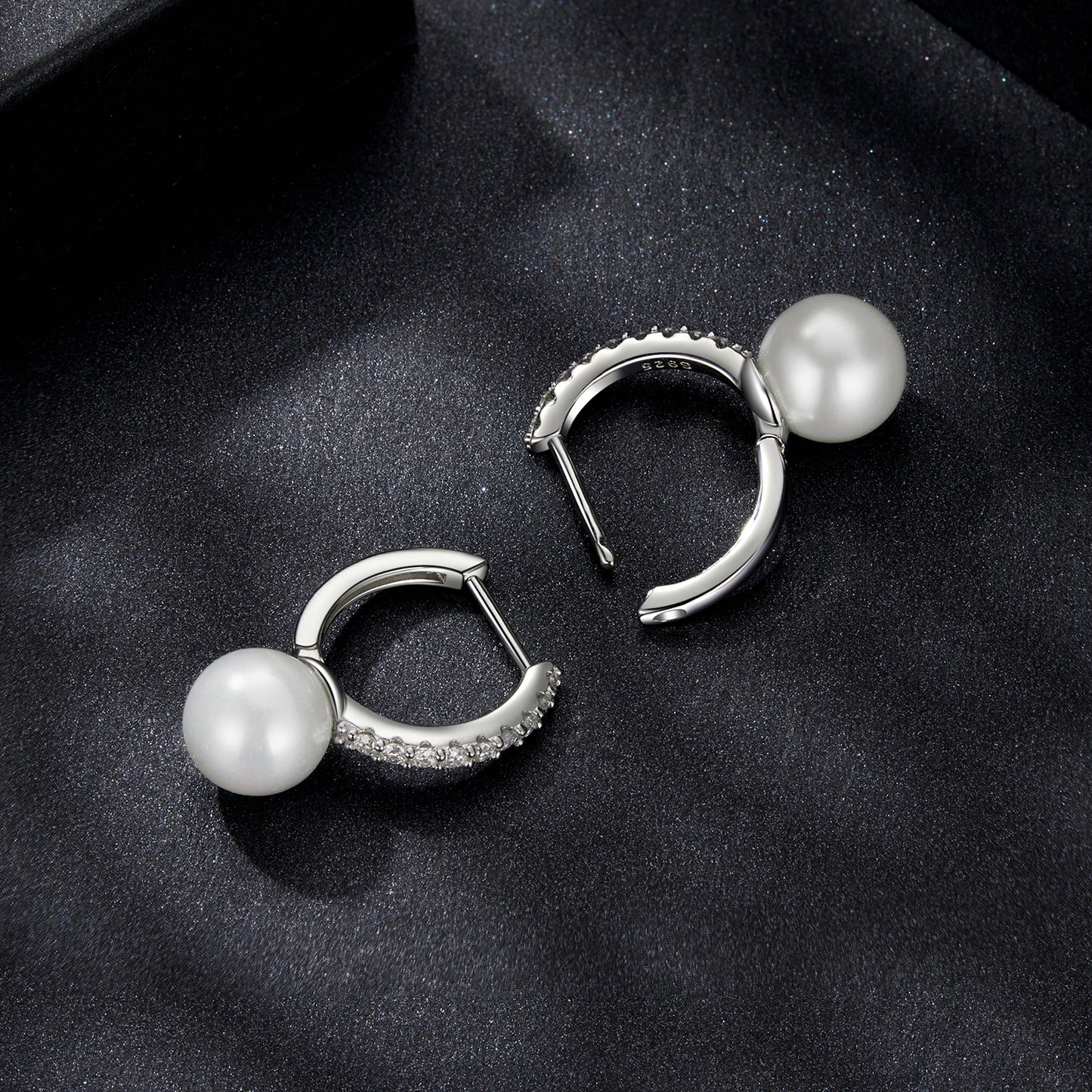 Moissanite Shell Pearl Ear Climbers
