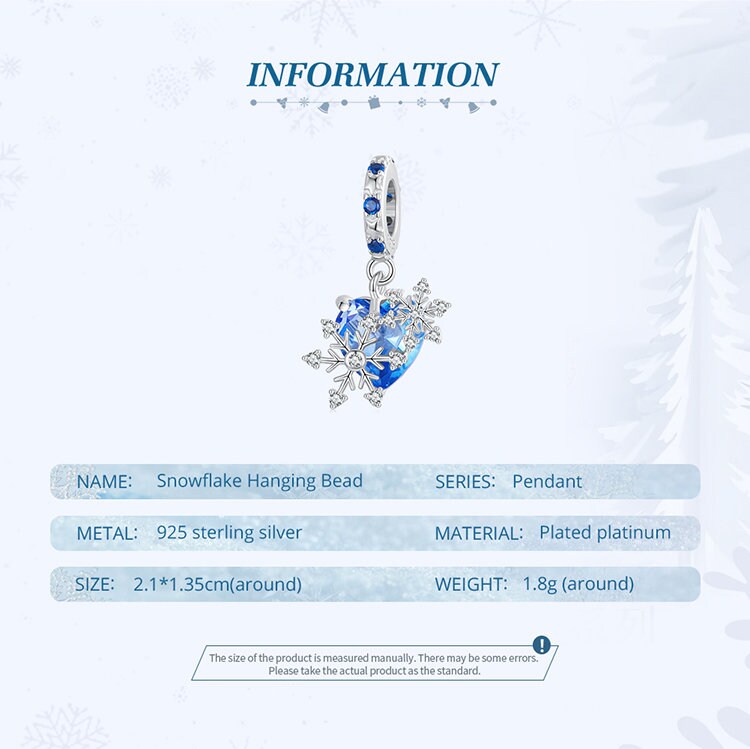 Snowflake Hanging Bead Charm