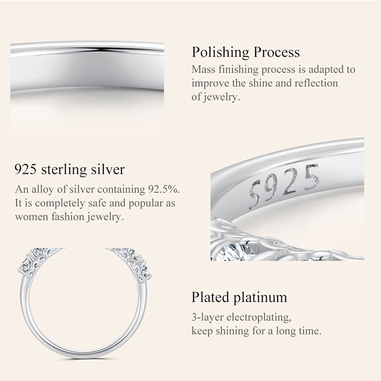 Patterned Moissanite Ring