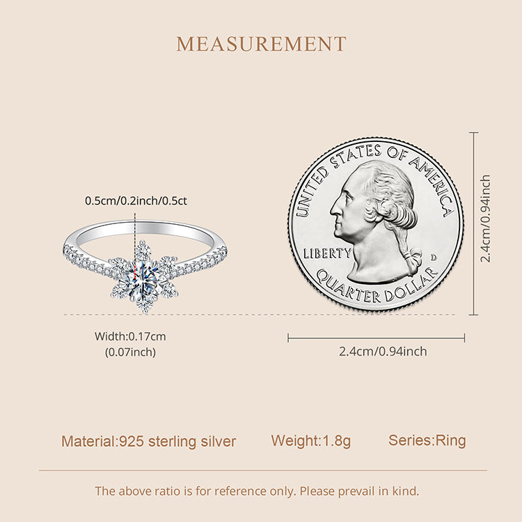 Sparkling Moissanite Wedding Ring