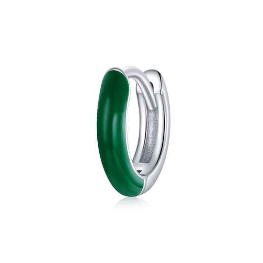 Dual-Tone Clip-On Earrings-Green