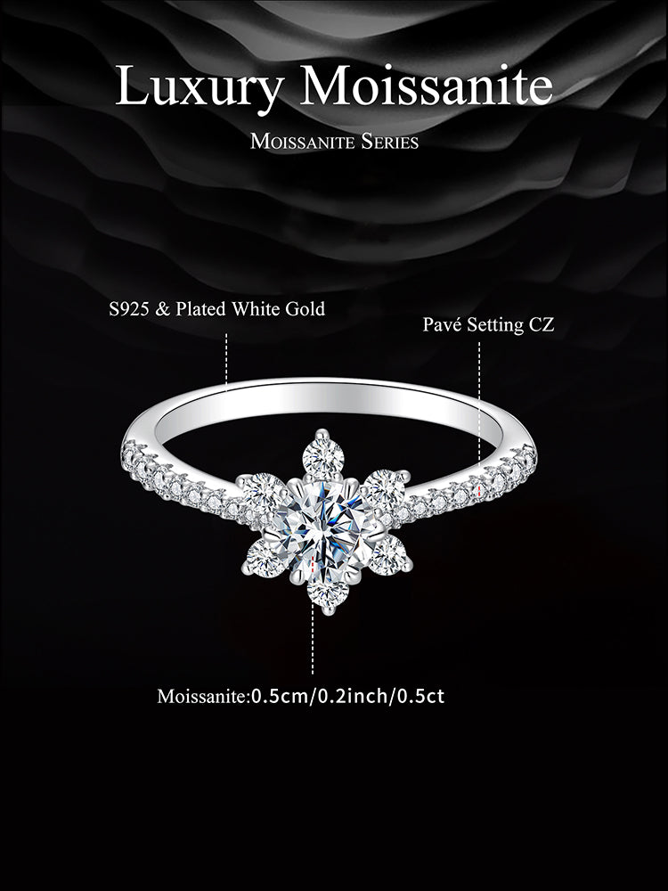 Sparkling Moissanite Wedding Ring