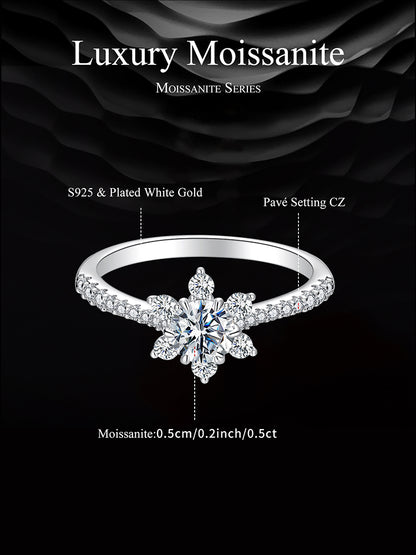 Sparkling Moissanite Wedding Ring