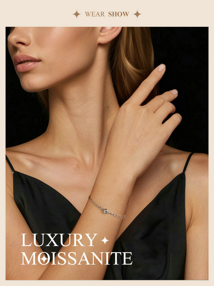 0.5ct Double-Layer Tile Moissanite Bracelet