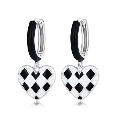 Heart Diamond Clip Earrings