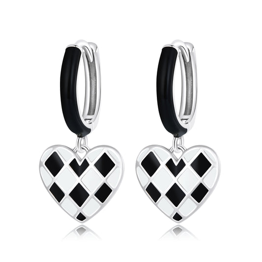 Heart Diamond Clip Earrings