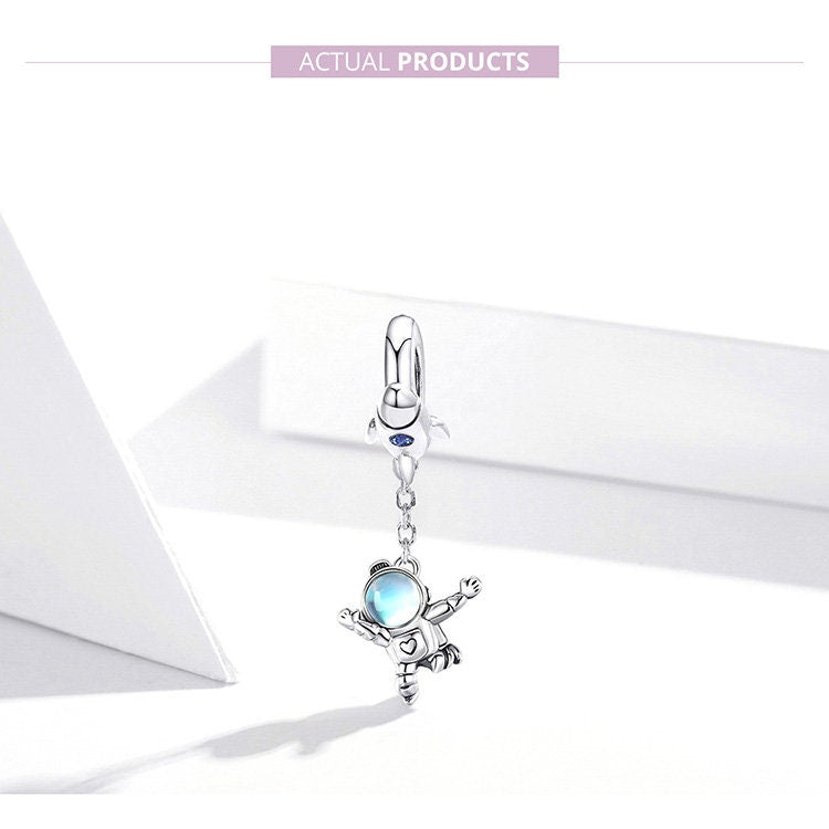 Spaceship Astronaut Charm