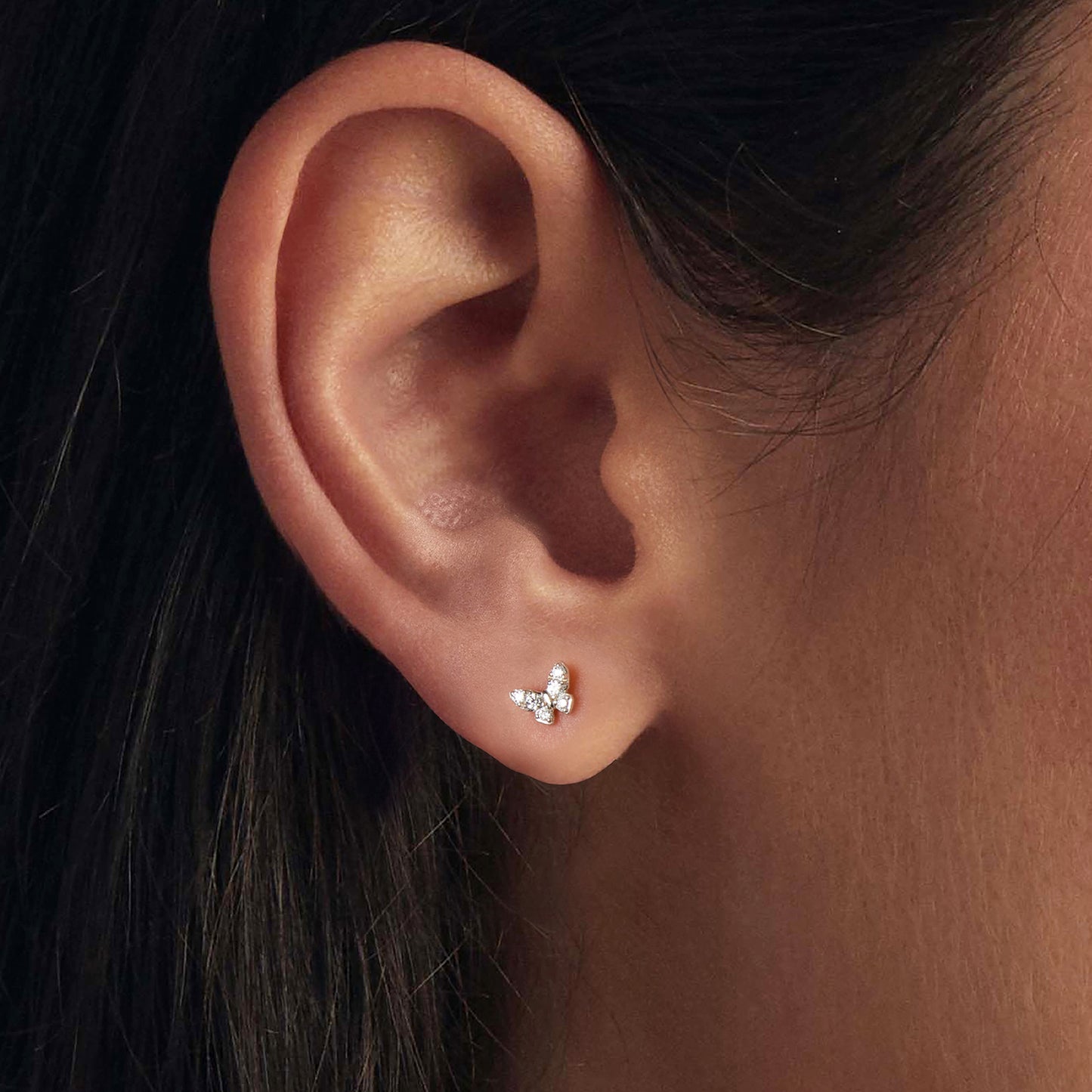 Butterfly Moissanite Studs