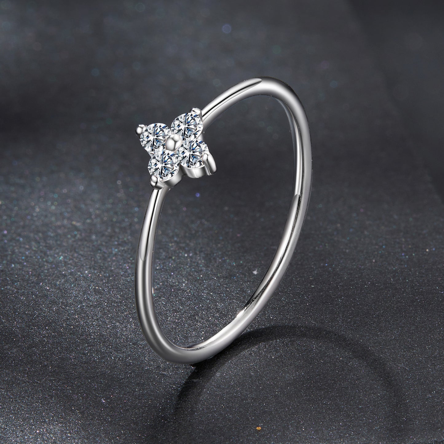 Lucky Clover Moissanite Ring