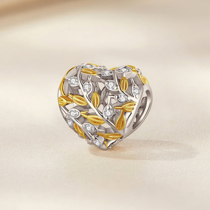 Heart-Shaped Leaf Bead Charm,