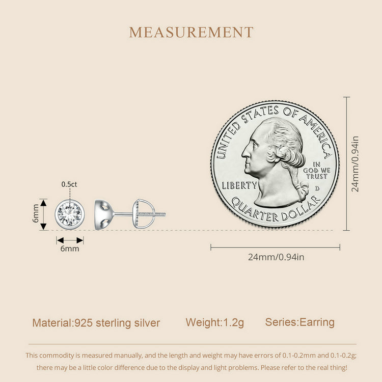 Bezel-Set Moissanite Studs