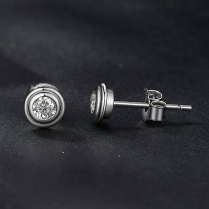 Bubble Design Moissanite Studs