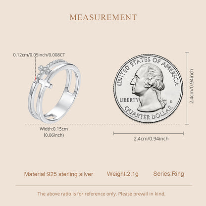 Double Cross Moissanite Ring