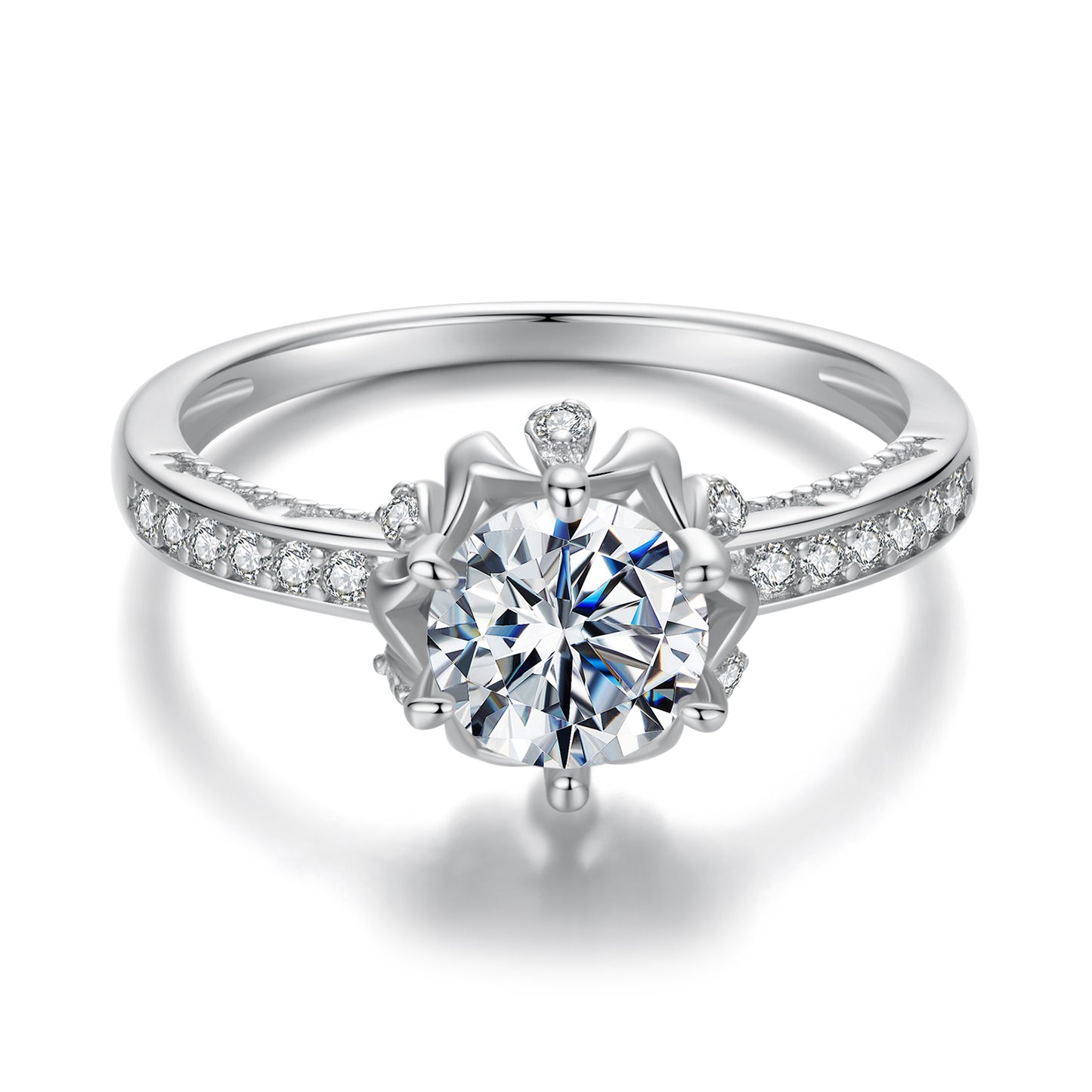 Floral Bud Moissanite Ring