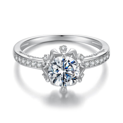 Floral Bud Moissanite Ring