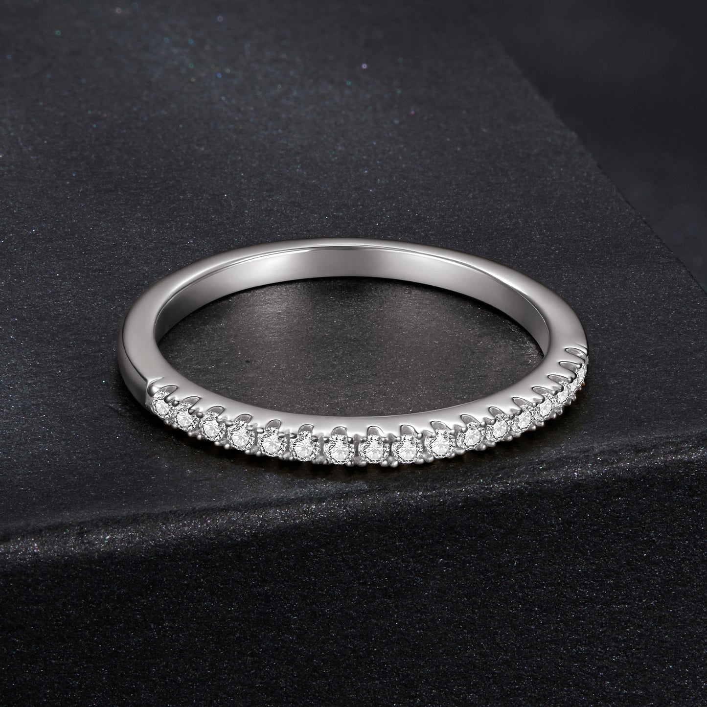 Half Eternity Moissanite Engagement Ring