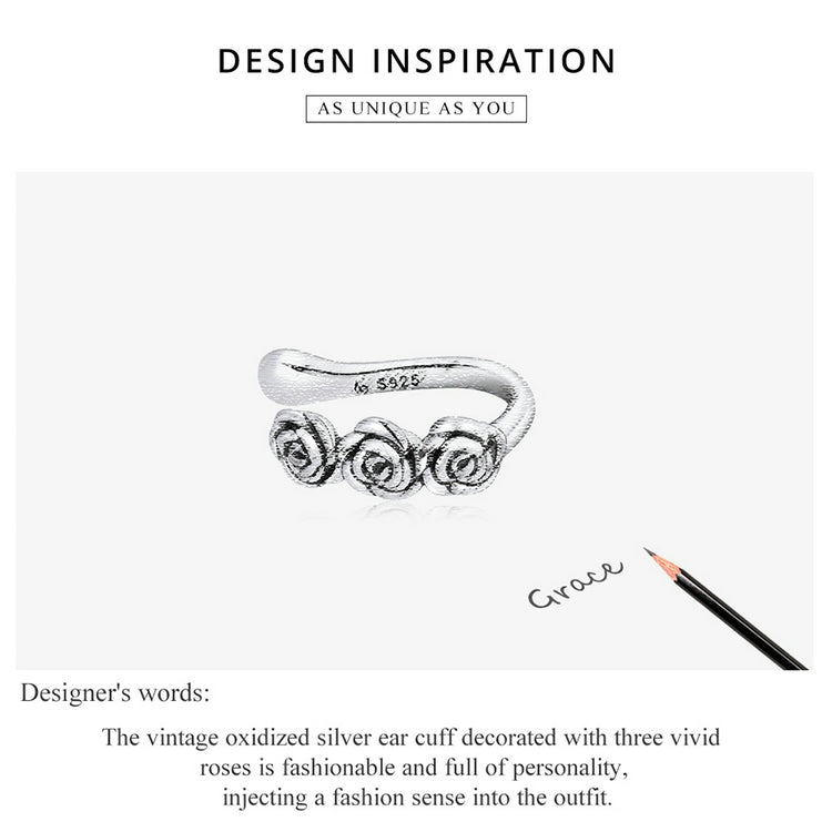 Vintage Rose Ear Cuff