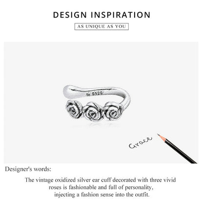 Vintage Rose Ear Cuff